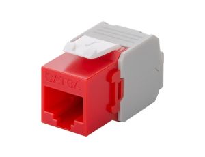 CAT 6A gniazdo Keystone RJ45, UTP, 500 MHz - Wersja kolorystyczna Czerwony