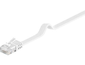 CAT 6Płaska Kabel połączeniowy,U/UTP, Biały - Długość kabla 1 m