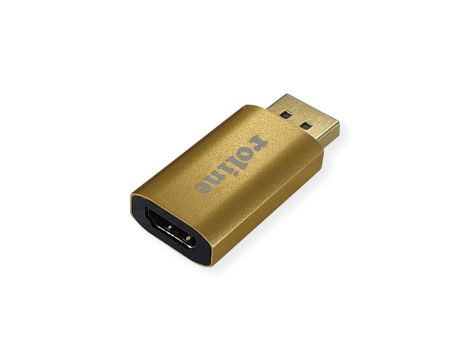 Adapter ROLINE GOLD 4K DisplayPort/HDMI, Actief, v1.2, DP męski - HDMI żeński