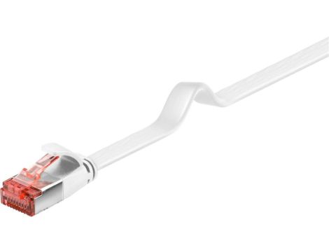 CAT 6 kabel krosowy płaski,U/FTP, biały - Długość kabla 7.5 m