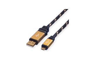 Kabel ROLINE GOLD USB 2.0, USB A męski - Micro USB B męski, 1,8 m