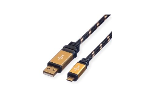 Kabel ROLINE GOLD USB 2.0, USB A męski - Micro USB B męski, 1,8 m