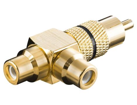Adapter cinch typu Y wtyk na 2 x gniazdo wersja złota Czarny - Wersja kolorystyczna Czarny