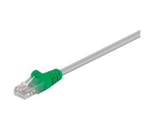 CAT 5e kabel krosowany, U/UTP, Szary, Zielony - Długość kabla 0.25 m