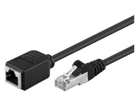 CAT 5e Kabel przedłużającyF/UTP, Czarny - Długość kabla 0.5 m