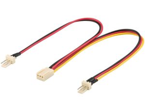 Kabel zasilający typu Y do wentylatora komputerowego, 3-pinowy wtyk/3-pinowe gniazdo - Długość kabla 0.22 m