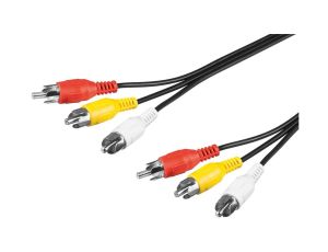 Kabel łączący Composite Audio Video, 3 x cinch - Długość kabla 5 m
