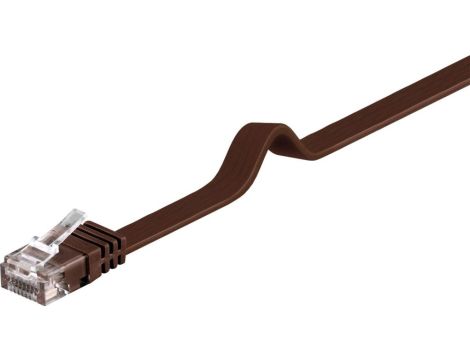 CAT 6Płaska Kabel połączeniowy,U/UTP, Ciemnobrązowy - Długość kabla 15 m