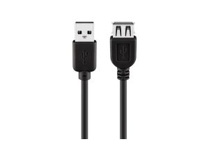 Przedłużacz USB 2.0 Hi-Speed, Czarny - Długość kabla 0.3 m
