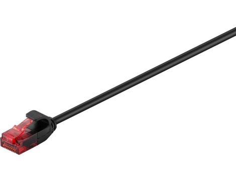 CAT 6Smukły kabel połączeniowy,U/UTP, czarny - Długość kabla 0.15 m