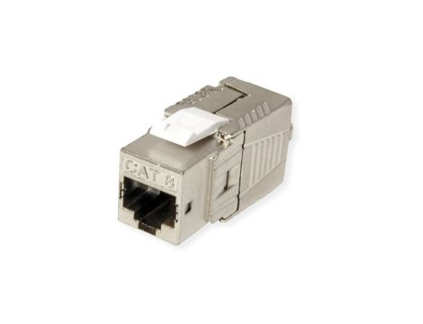 ROLINE Cat.8 (Class I) Keystone, ekranowany, beznarzędziowy, srebrny