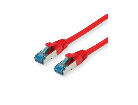 VALUE Kabel krosowy Kat.6A (klasa EA) S/FTP (PiMF), LSOH, czerwony, 0,3 m