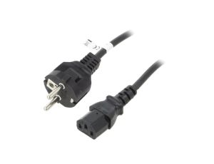 Kabel CEE 7/7 (E/F) wtyk, IEC C13 żeński PVC 5m czarny 10A 96037