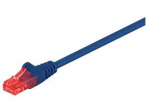 CAT 6Kabel łączący, U/UTP, Niebieski - Długość kabla 0.5 m