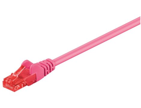 CAT 6Kabel łączący, U/UTP, Purpurowy - Długość kabla 0.25 m
