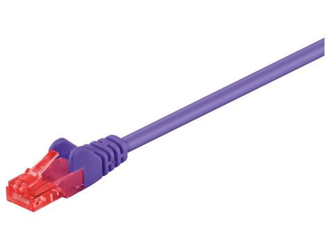 CAT 6Kabel łączący, U/UTP, Fioletowy - Długość kabla 0.5 m