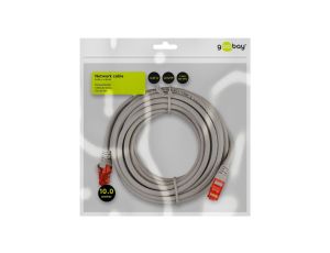 CAT 6Kabel łączący, U/UTP, Szary - Długość kabla 10 m