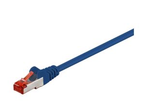 CAT 6 Kabel łączący, S/FTP (PiMF), Niebieski - Długość kabla 30 m