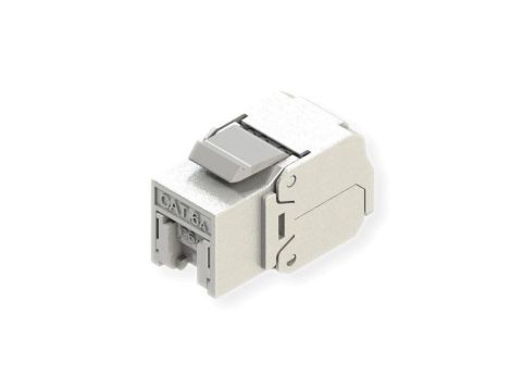 ROLINE Cat.6A (Class EA) Keystone, RJ45, ekranowany, beznarzędziowy, srebrny