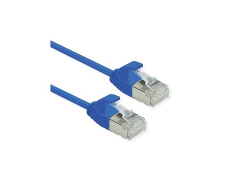 ROLINE F/UTP DataCenter Patch Cord Cat.6A (Class EA), LSOH, bardzo cienki, niebieski, 0,3 m