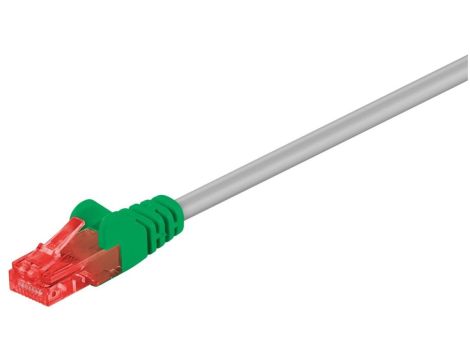 CAT 6 kabel krosowany,U/UTP, Szary, Zielony - Długość kabla 2 m