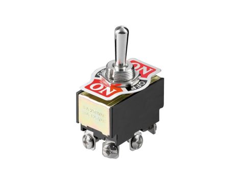 Łącznik przełączny miniaturowy, 2x ON - OFF - ON, 6 pinów z zaciskami śrubowymi