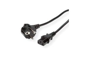 Kabel zasilający ROLINE, prosty IEC-żeński, czarny, 3 m