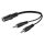 Kabel adaptera audio typu Y 3,5 mm, 1 x gniazdo stereo na 2 x wtyk mono - Długość kabla 0.2 m