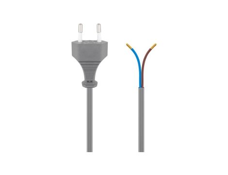 Kabel z wtyczką Euro do montażu, 1,5 m, szary - Wersja kolorystyczna Szary
