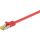 RJ45 patchkabel, CAT 6A S/FTP (PiMF), 500 MHz z CAT 7 kable surowym, Czerwony - Długość kabla 7.5 m