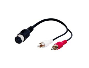 Kabel adaptera audio, gniazdo DIN na wtyk cinch stereo - Długość kabla 0.2 m