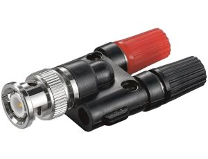 Wtyk BNC 2 gniazda bananowe 4 mm