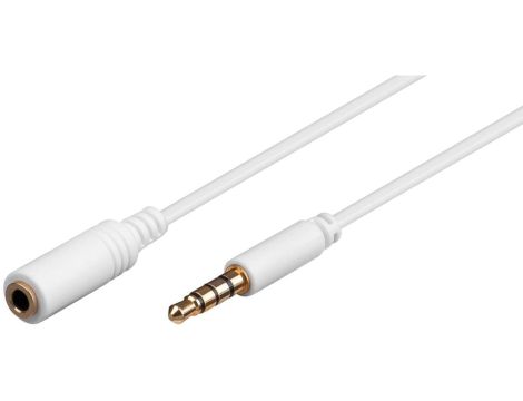 Przedłużacz do słuchawek i audio AUX, 4-pinowy 3,5 mm cienki, CU - Długość kabla 3 m