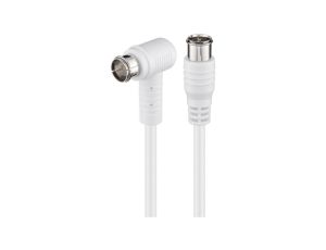 Kabel przyłączeniowy SAT kątowy, szybkozłączka F, podwójne ekranowanie - Długość kabla 5 m
