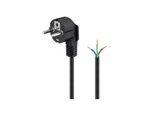 Kabel ochronny stykowy kątowy do montażu, 2 m, czarny - Długość kabla 2 m