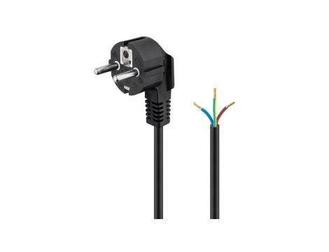 Kabel ochronny stykowy kątowy do montażu, 2 m, czarny - Długość kabla 2 m