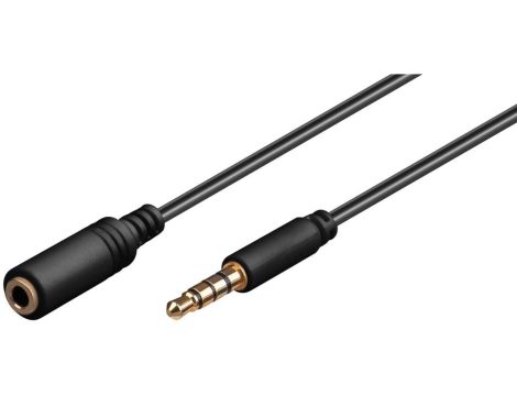 Przedłużacz do słuchawek i audio AUX, 4-pinowy 3,5 mm cienki, CU - Długość kabla 5 m