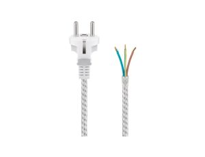 Kabel ochronny stykowy odporny na wysoką temperaturę do montażu, 3 m, biało-srebrny - Długość kabla 3 m