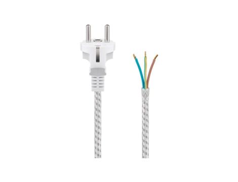 Kabel ochronny stykowy odporny na wysoką temperaturę do montażu, 3 m, biało-srebrny - Długość kabla 3 m