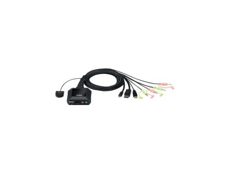 ATEN CS52DP 2-portowy przełącznik KVM z USB typu C na kabel hybrydowy DP