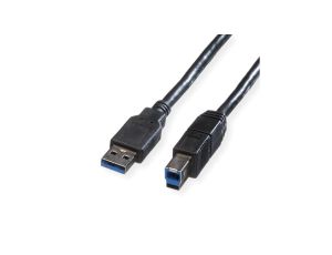Kabel ROLINE USB 3.2 Gen 1, typ A-B, czarny, 0,8 m