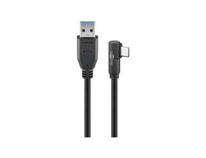 Kabel USB-C™ na USB-A 3.0 90, czarny - Długość kabla 3 m