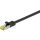 RJ45 patchkabel, CAT 6A S/FTP (PiMF), 500 MHz z CAT 7 kable surowym, czarny - Długość kabla 1 m