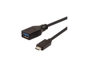 Kabel ROLINE USB 3.2 Gen 1 Type C, C-A, M/F, OTG, czarny, czarny, 0,15 m