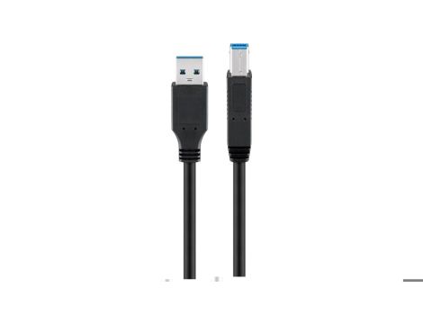 Kabel USB 3.0 Superspeed, Czarny - Długość kabla 1 m