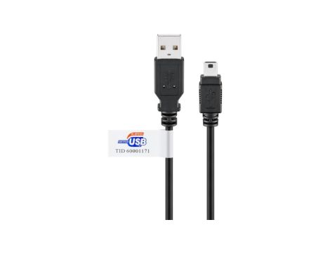 Kabel USB 2.0 Hi-Speed z certyfikatem USB, Czarny - Długość kabla 3 m