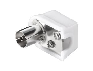 Złącze koncentryczne IEC kątowe z mocowaniem gwintowanym, wąskie