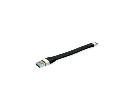 ROLINE Kabel USB 3.2 Gen 1 Silicon, A-C, M/M, czarny, 11 cm