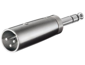 Adapter XLR, wtyk jack AUX stereo 6,35 mm na wtyk XLR