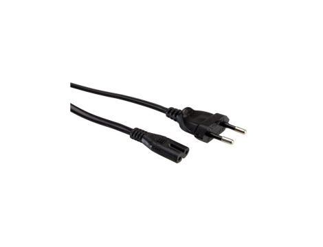 VALUE Kabel zasilający Euro z płaską wtyczką do C7, 2-biegunowy, czarny, 1 m
